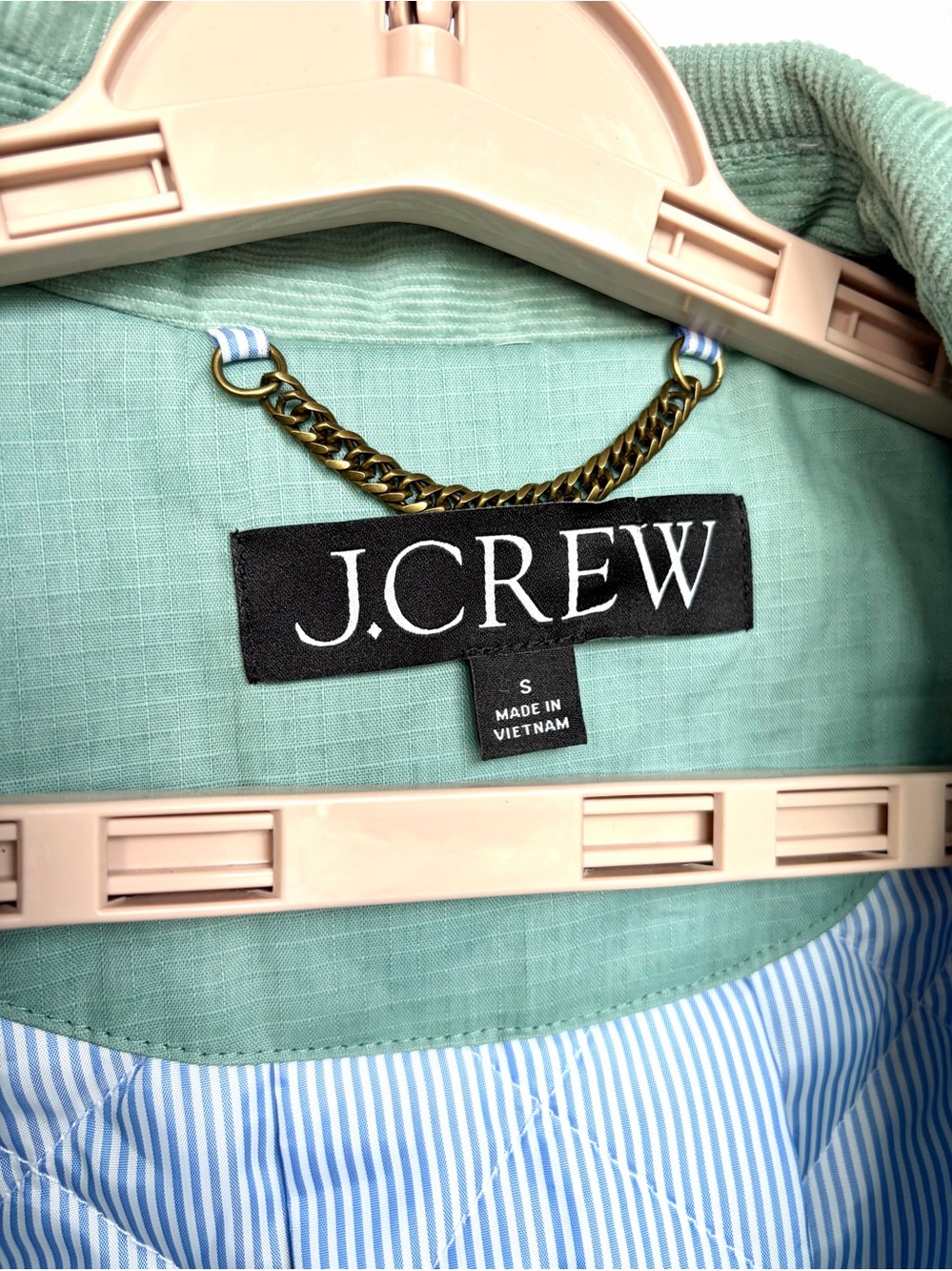 J. Crew Cropped Barn Jacket Ripstop Cotton Smoky Seaglass Green Sz S Primaloft - Picture 5 of 16